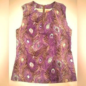 Tory Burch Silk & Cotton Shell top. Size 8. Lined.
